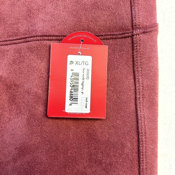 NWT Spanx Faux Suede Leggings in a Dusty Pink Color Size XL Petite - Picture 5 of 8